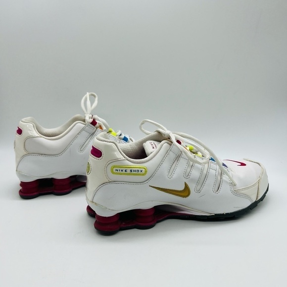 NIKE SHOX 2013 WHITE YOUTH ATHLETIC SHOES WITH RAINBOW HIGHLIGHTS SIZE 7Y - Picture 7 of 14